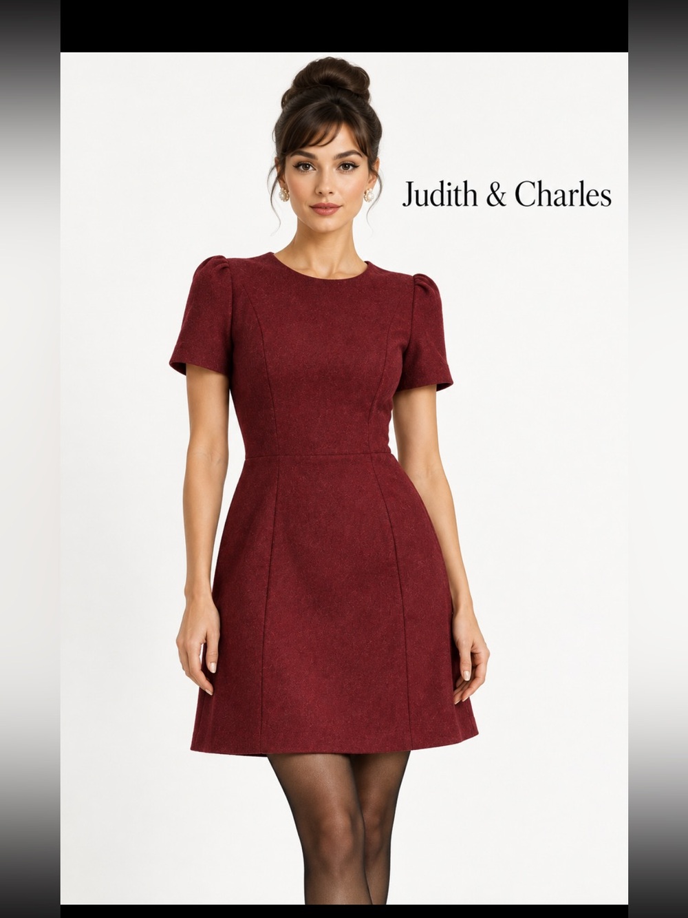 JUDITH & CHARLES, the wool red burgundy dress!